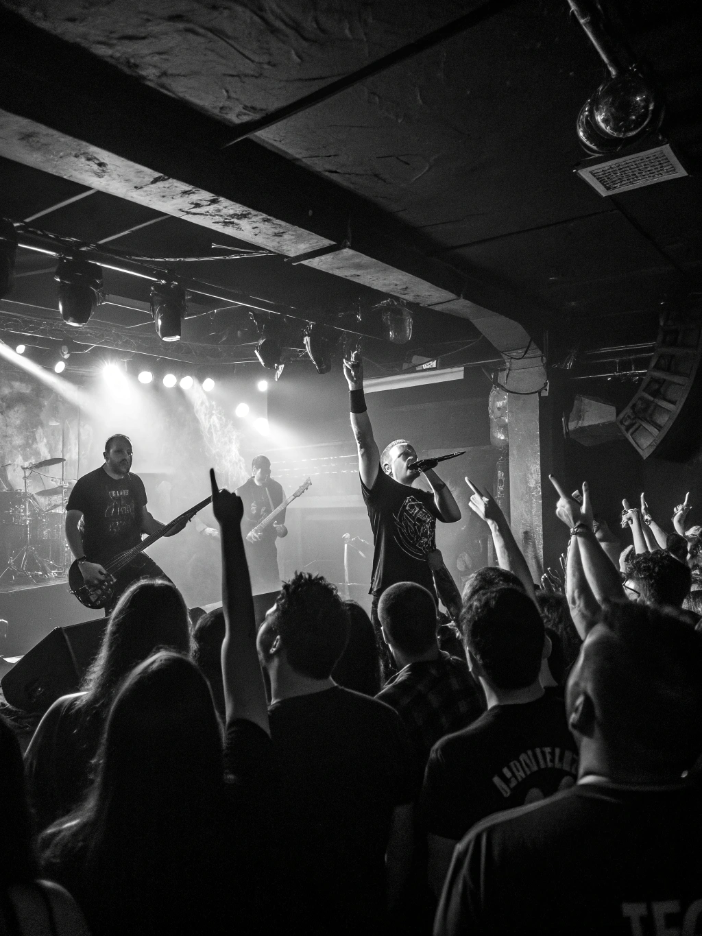 High-voltage live punk band performing with energetic crowd at RAGE venue