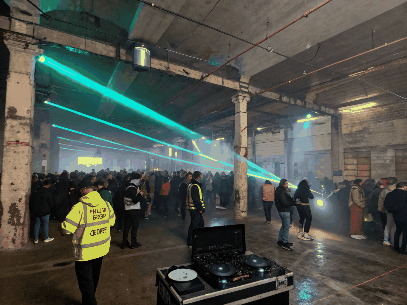 Packed crowd in front of newly expanded industrial stage